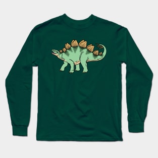 Happy Stegosaurus Long Sleeve T-Shirt